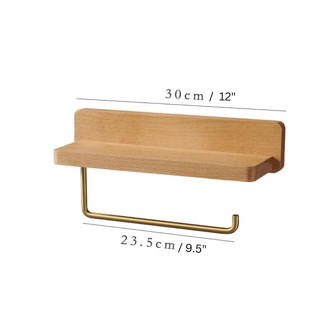 Luxe Oak Toilet Roll Holder