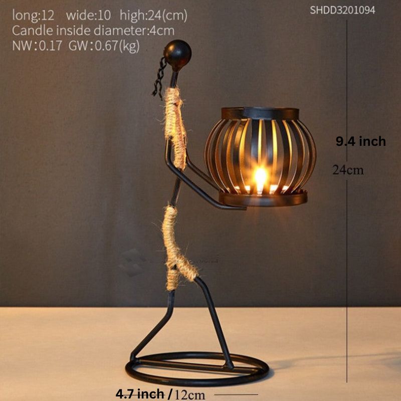 Graceful Woman Iron Candle Holder
