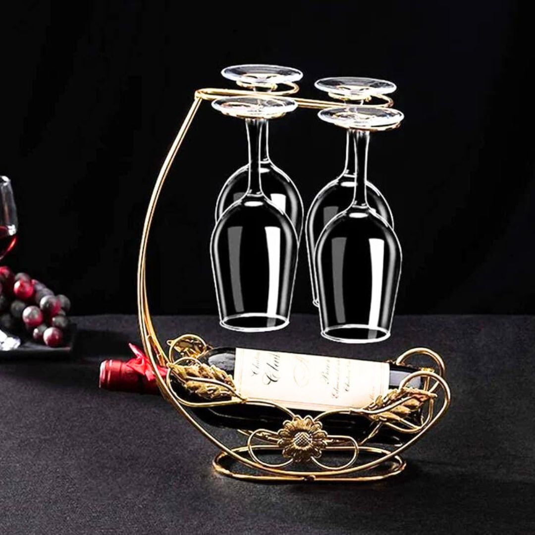 Copper Olive tree Wine & Glass Rack
