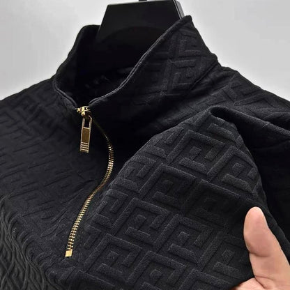Cavalli Jacquard Half Zip Sweater