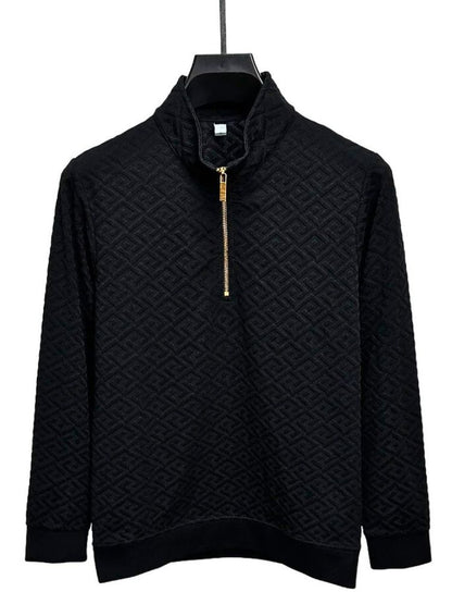 Cavalli Jacquard Half Zip Sweater