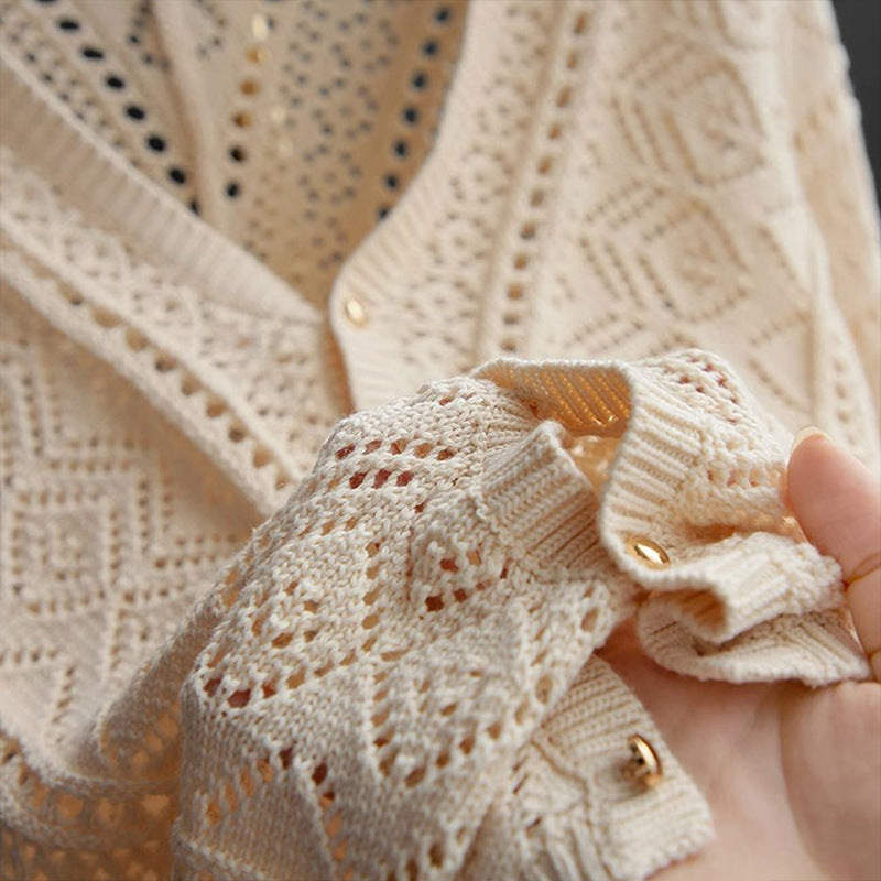 Amelia | Bohemian Hollow Knit Cardigan