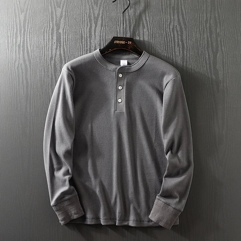 Rowan | Premium Waffle Knit Henley