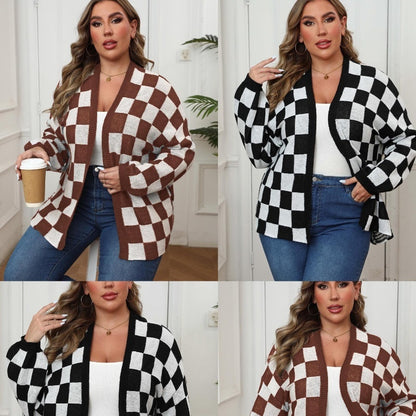 Mila | Checkered Knit Cardigan