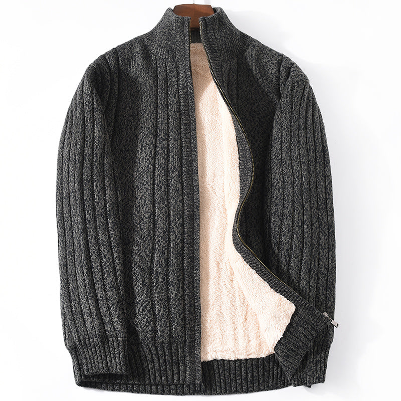 Ashcroft |  Fleece-Lined Wool Knit Jacket