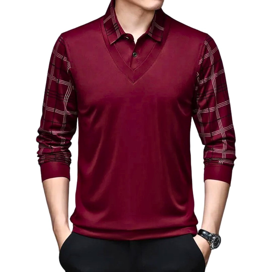 Oxford Plaid Long Sleeve Polo