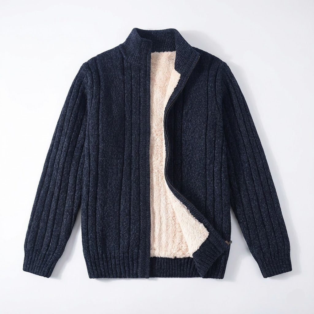 Ashcroft |  Fleece-Lined Wool Knit Jacket