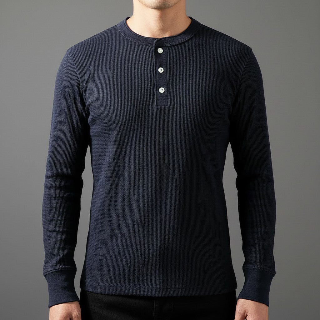 Rowan | Premium Waffle Knit Henley
