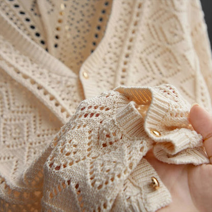 Amelia | Bohemian Hollow Knit Cardigan