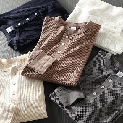 Rowan | Premium Waffle Knit Henley