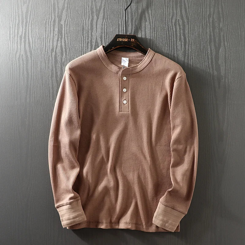 Rowan | Premium Waffle Knit Henley