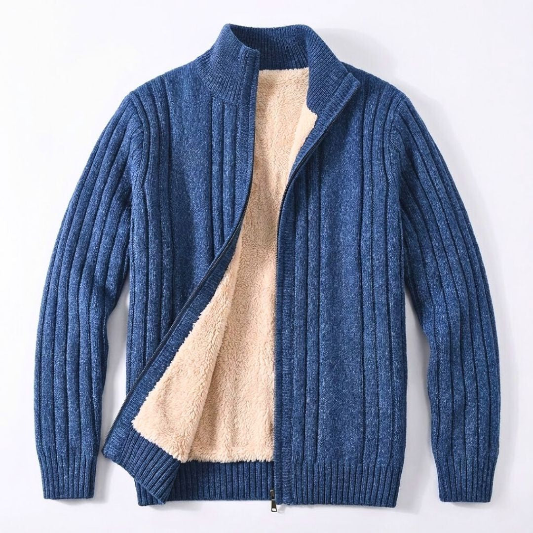 Ashcroft |  Fleece-Lined Wool Knit Jacket