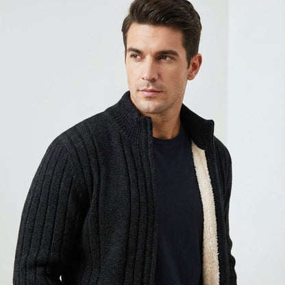 Ashcroft |  Fleece-Lined Wool Knit Jacket