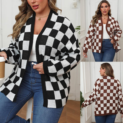 Mila | Checkered Knit Cardigan