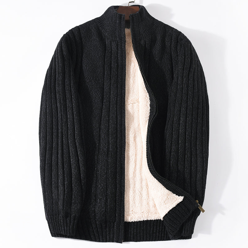 Ashcroft |  Fleece-Lined Wool Knit Jacket