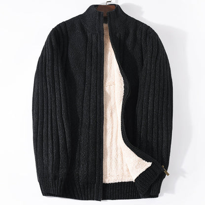 Ashcroft |  Fleece-Lined Wool Knit Jacket