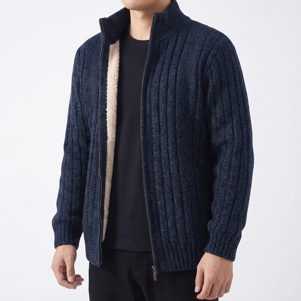 Ashcroft |  Fleece-Lined Wool Knit Jacket