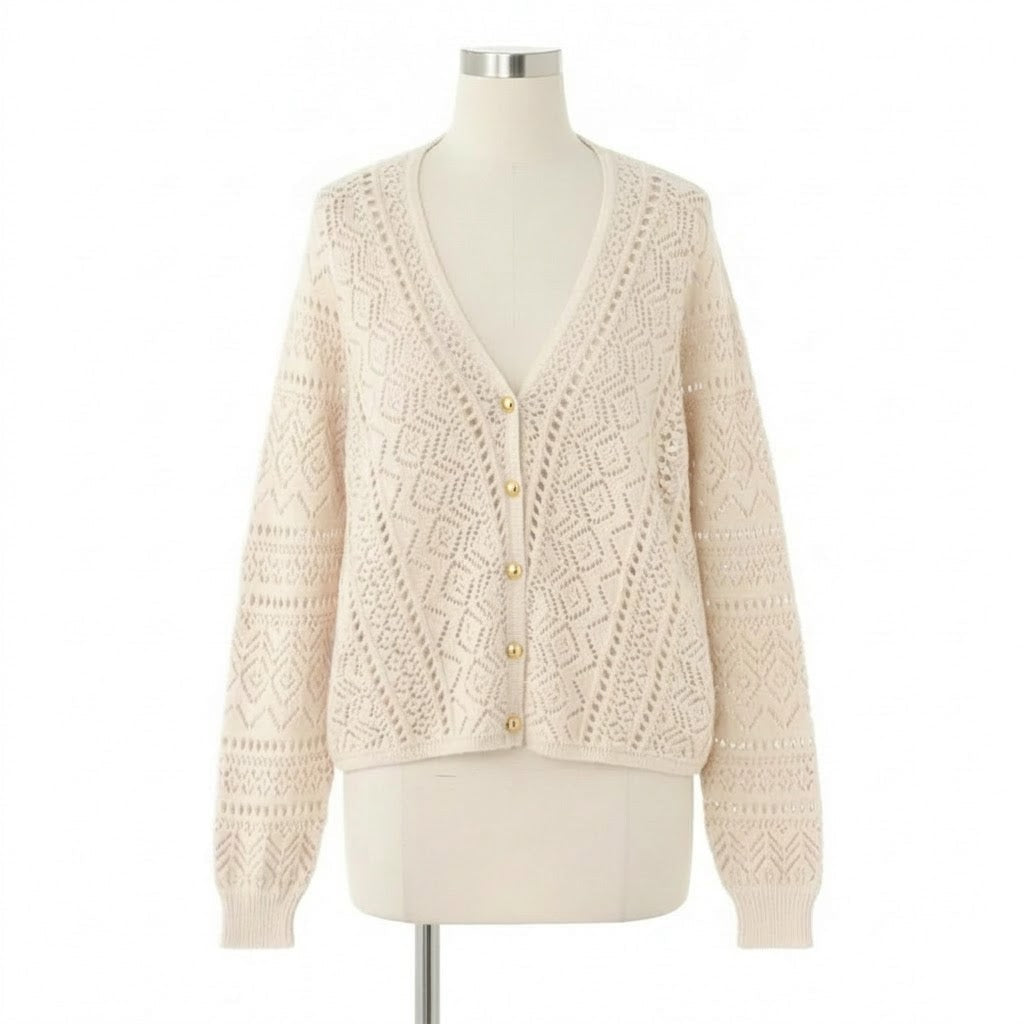 Amelia | Bohemian Hollow Knit Cardigan