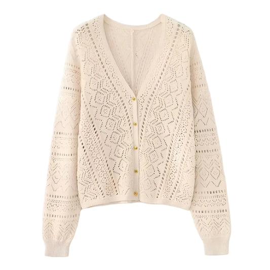 Amelia | Bohemian Hollow Knit Cardigan
